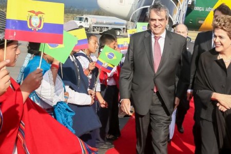 A presidenta Dilma Rousseff na chegada ao Equador (Roberto Stuckert Filho/PR)