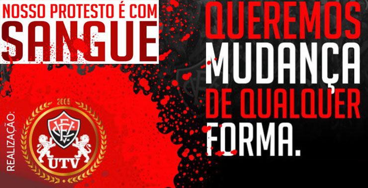 O protesto convocado pela UTV é para sábado, dia do jogo com o Flamengo.