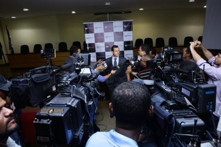 integrantes do MP-BA falam em coletiva de imprensa sobre a Operação Leopoldo, em Salvador (Foto: MP/Divulgação)