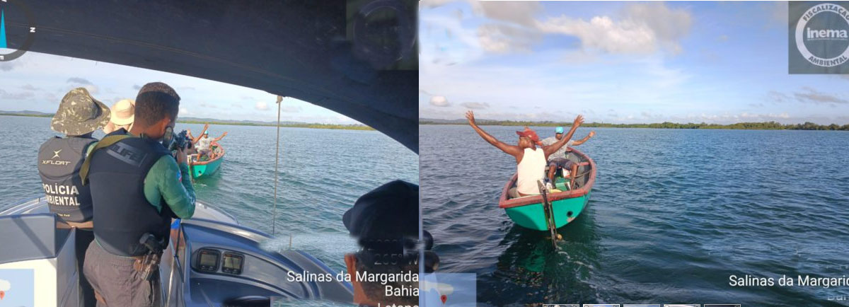 Itaparica e Salinas da Margarida: operação do Inema prende três homens por pesca com bomba